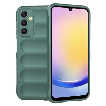 Husa pentru Samsung Galaxy A25 5G, SKYDDAR INNOVATION, Magic Shield, din Silicon Mat, set cu sticker, Verde