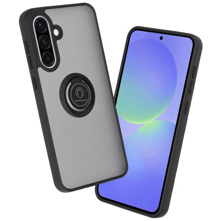 Husa pentru Samsung Galaxy A36 5G, SKYDDAR INNOVATION, Glinth+ cu Inel Rotativ 360°, Compatibilitate Magnetica, Negru, set cu sticker