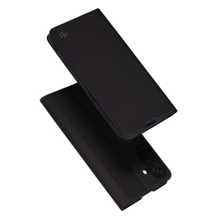 Husa pentru Samsung Galaxy A36 5G, SKYDDAR INNOVATION, Magskin Book, tip Carte cu Portofel Interior, Negru, set cu sticker