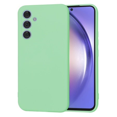 Husa pentru Samsung Galaxy A54, SKYDDAR INNOVATION, din Silicon Catifelat, SoftElegance, set cu sticker, Verde deschis