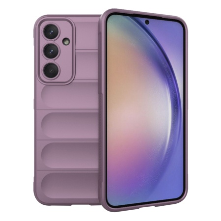 Husa pentru Samsung Galaxy A54, SKYDDAR INNOVATION, Magic Shield, din Silicon Mat, set cu sticker, Mov
