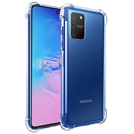 Husa pentru Samsung Galaxy S10 Lite , SKYDDAR INNOVATION, Shockproof Clear din Silicon Slim, Transparenta, set cu sticker