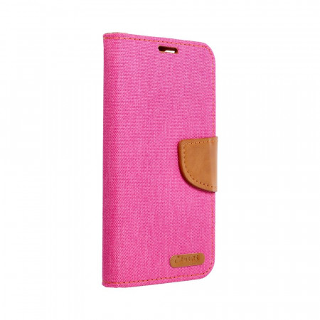 Husa pentru Samsung Galaxy S10 Plus tip carte, inchidere magnetica, Skyddar Canvas - Roz