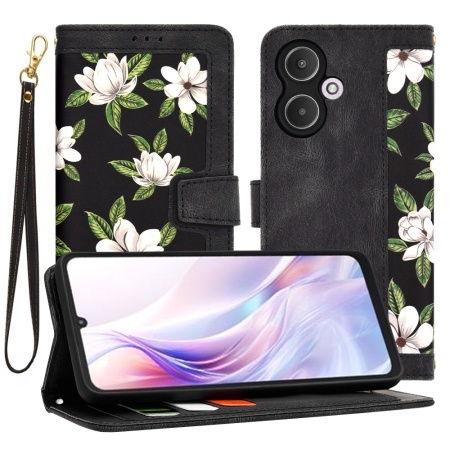 Husa pentru Xiaomi Redmi 13C 5G, SKYDDAR INNOVATION, Flipcraft din Piele Ecologică, Stand Integrat, Buzunare pentru Carduri, set cu sticker, Negru