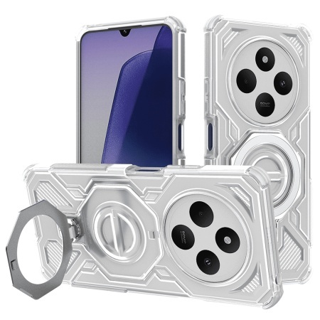 Husa pentru Xiaomi Redmi 14C / Poco C75, Antisoc, SKYDDAR INOVATION, Carbon Shield PRO, Magsafe, set cu sticker, Alb