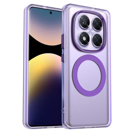 Husa pentru Xiaomi Redmi Note 14 Pro 5G / Poco X7, SKYDDAR INOVATION, CandyCase, Magsafe, set cu sticker, Mov