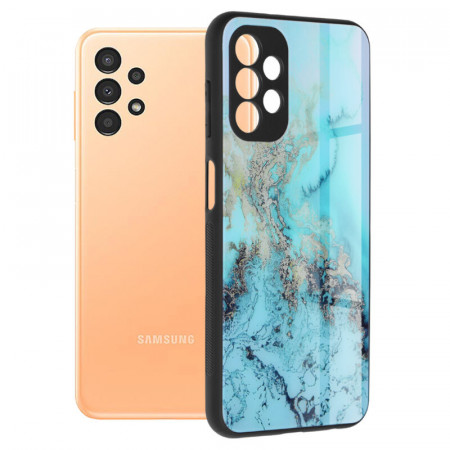 Husa Samsung Galaxy A13 4G cu sticla securizata, Techsuit Glaze - Blue Ocean