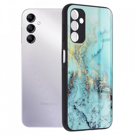 Husa Samsung Galaxy A14 5G cu sticla securizata, Techsuit Glaze - Blue Ocean