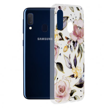 Husa Samsung Galaxy A20e Marble Series, Techsuit - Chloe White