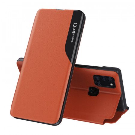 Husa Samsung Galaxy A21s tip carte, Techsuit eFold - Portocaliu