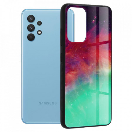 Husa Samsung Galaxy A32 4G cu sticla securizata, Techsuit Glaze - Fiery Ocean