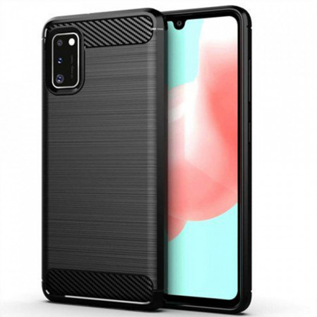 Husa Samsung Galaxy A41, Carbon Silicone, Techsuit - Negru