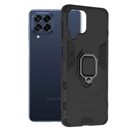 Husa Samsung Galaxy M53 5G cu inel, Techsuit Silicone Shield - Negru
