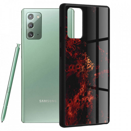 Husa Samsung Galaxy Note 20 cu sticla securizata, Techsuit Glaze - Red Nebula