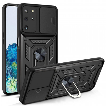 Husa Samsung Galaxy S20 Plus cu inel magnetic, Techsuit CamShield - Negru