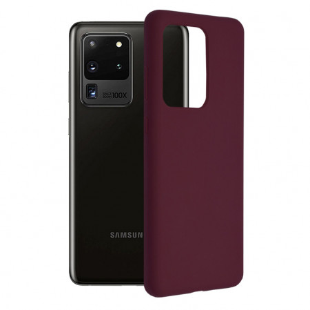 Husa Samsung Galaxy S20 Ultra din silicon moale, Techsuit Soft Edge - Plum Violet
