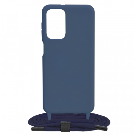 Husa silicon Samsung Galaxy A23 4G / A23 5G cu snur, Techsuit Crossbody Lanyard - Albastru