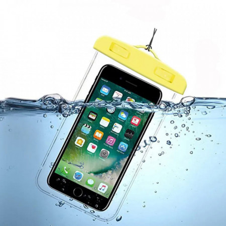 Husa Universala pentru Telefon 6.5", Waterproof Case Techsuit - Galben