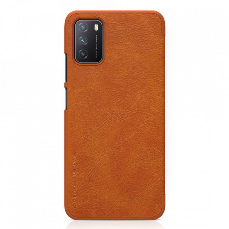 Husa Xiaomi Poco M3, Qin Leather Case, Nillkin - Brown