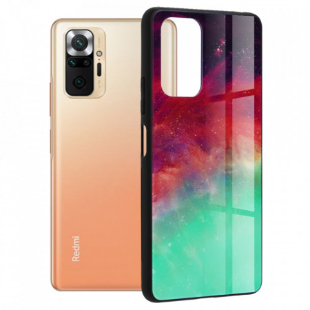 Husa Xiaomi Redmi Note 10 Pro cu sticla securizata, Techsuit Glaze - Fiery Ocean