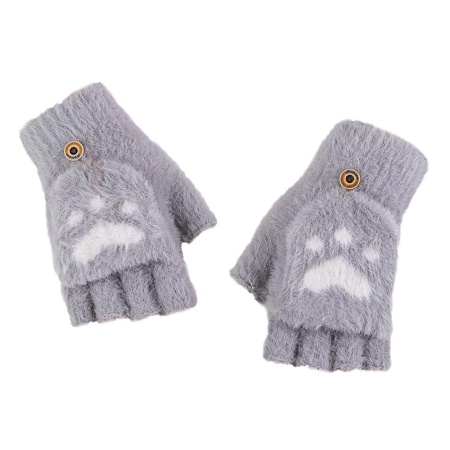 Manusi iarna, captusite, cu degete, SKDR st0017- Gri