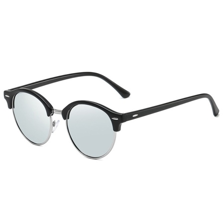 Ochelari de soare barbati, Rotunzi, Polarizati, Skyddar 66612, Negru;argintiu