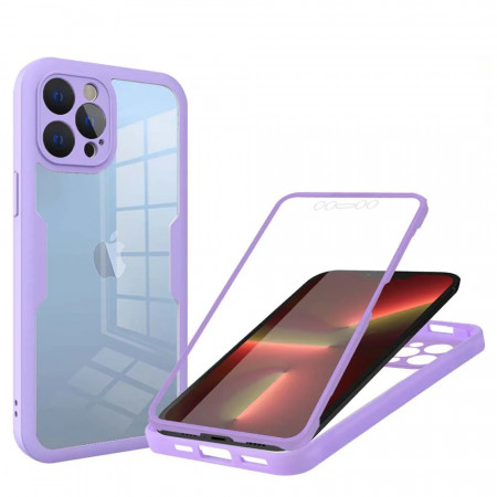 [Pachet 360°] Husa + Folie pentru iPhone 13 Pro, SKDR ColorShield 360° - Mov