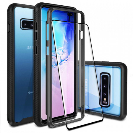 [Pachet 360°] Husa + Folie Samsung Galaxy S10, Techsuit Defense - Negru