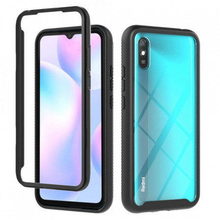 [Pachet 360°] Husa + Folie Xiaomi Redmi 9A, Techsuit Defense - Negru