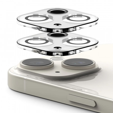 [Set 2x] Folii camera iPhone 15 / 15 Plus, Ringke Camera Protector Glass - Clear