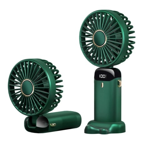 Ventilator Portabil, 5 Viteze, N15, USB-C 2A, 1800mAh, Compact si Usor, set cu sticker, Verde