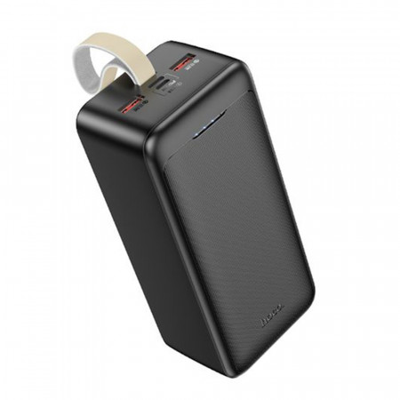 Baterie Externa cu Snur si 2xUSB, Type-C, Micro-USB, PD 30W, 40.000mAh, LED indicator, Hoco (J111D) - Negru