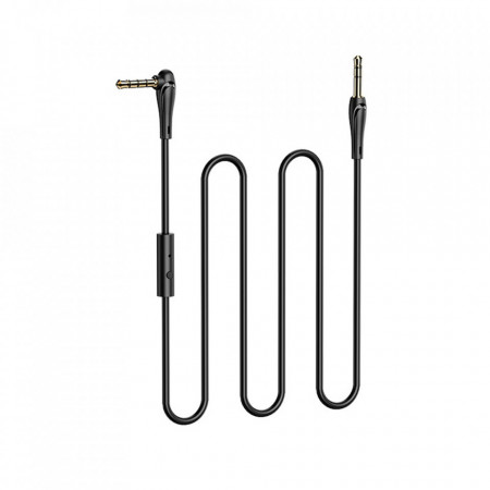 Cablu adaptor audio (UPA17), Microphone, Jack 3.5mm to Jack 3.5mm, 1m, HOCO - Negru