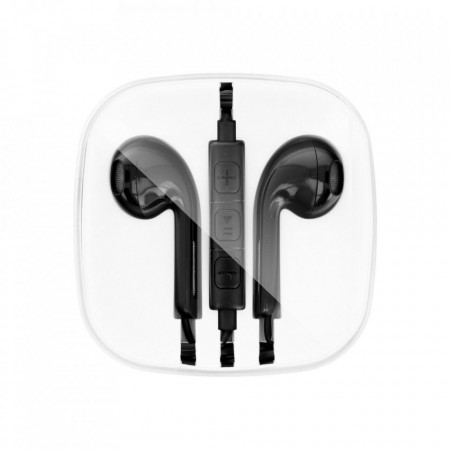 Casti In-Ear tip Apple cu Jack 3.5mm si Microfon - Negru