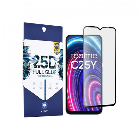 Folie de sticla Realme C25Y / C21Y / C11 / C11 (2021) / Realme 7i, 2.5D FullGlue LITO - Negru