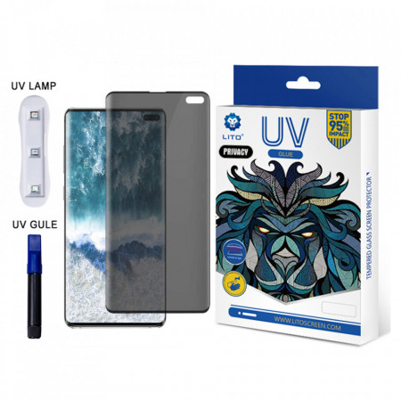 Folie de sticla Samsung Galaxy S10 Plus, UV Glue LITO - Privacy
