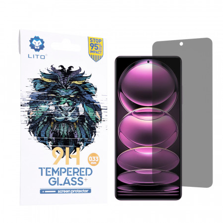 Folie Xiaomi Redmi Note 12 Pro / 12 Pro+ / Poco X5 Pro din sticla securizata, LITO - Privacy