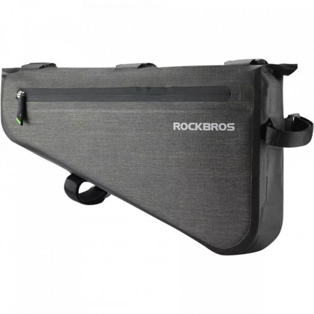 Geanta bicicleta cadru impermeabila, prindere rapida, dimensiune (40x23x6cm), 8L, RockBros (AS-017-1) - Negru