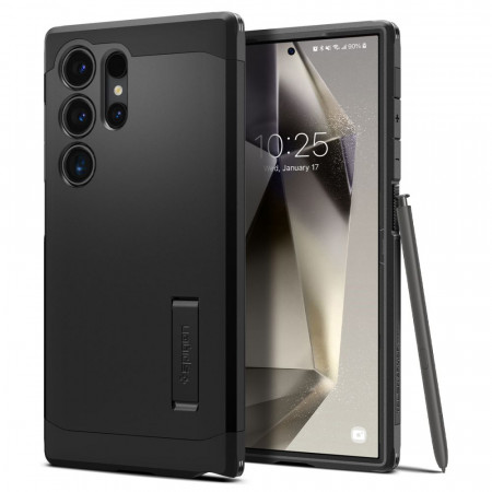 Husa Antisoc Samsung Galaxy S24 Ultra, Spigen Tough Armor - negru