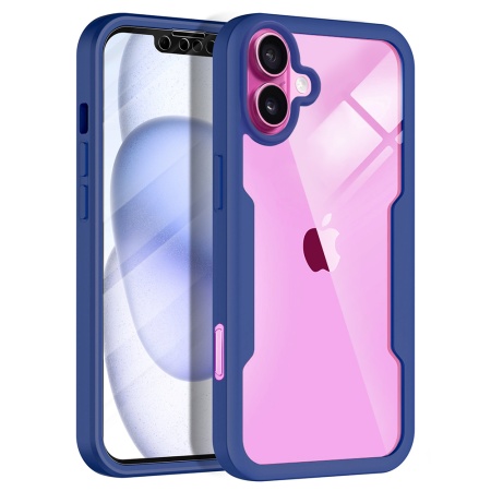 Husa + Folie pentru iPhone 16 Plus, SKYDDAR INNOVATION, [Pachet 360°] ColorVerse MagSafe, Albastru, set cu sticker