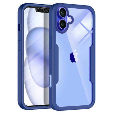 Husa + Folie pentru iPhone 16, SKYDDAR INNOVATION, [Pachet 360°] ColorVerse MagSafe, Albastru, set cu sticker