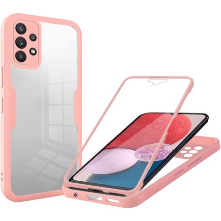 Husa + Folie pentru Samsung Galaxy A13 4G, SKYDDAR INNOVATION, [Pachet 360°] ColorVerse, set cu sticker, Roz