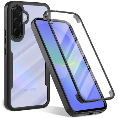Husa + Folie pentru Samsung Galaxy A36 5G / Galaxy A56 5G, SKYDDAR INNOVATION, [Pachet 360°] ColorVerse, Negru, set cu sticker