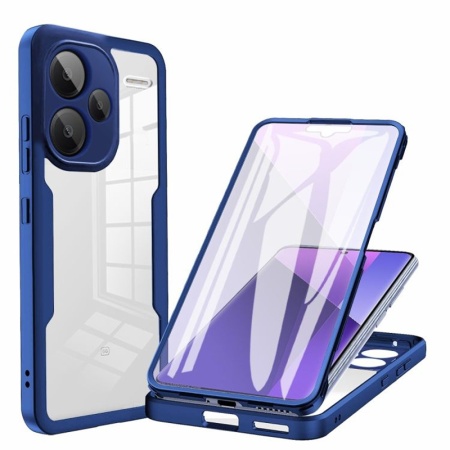 Husa + Folie pentru Xiaomi Redmi Note 13 Pro+ 5G, SKYDDAR INNOVATION, [Pachet 360°] ColorVerse, set cu sticker, Albastru