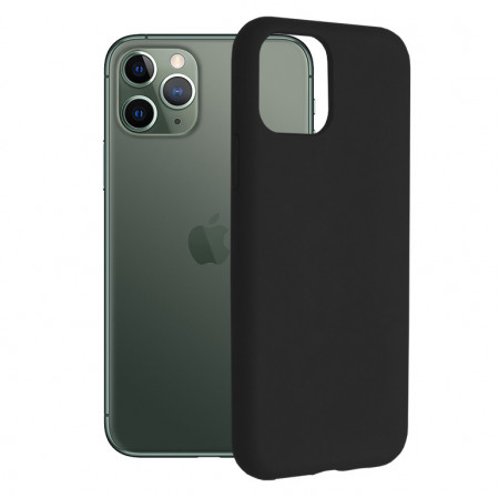 Husa iPhone 11 Pro din silicon moale, Techsuit Soft Edge - Negru