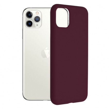 Husa iPhone 11 Pro Max din silicon moale, Techsuit Soft Edge - Plum Violet