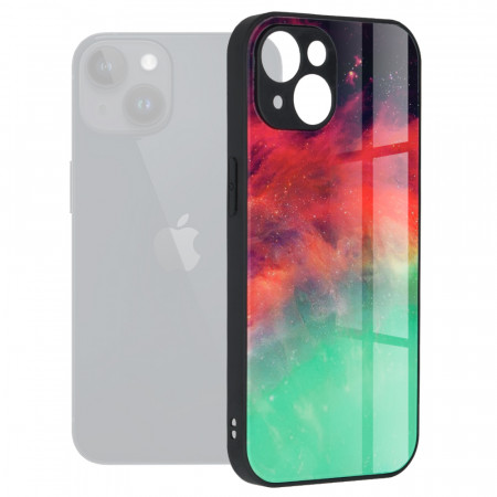 Husa iPhone 15 Plus cu sticla securizata, Techsuit Glaze - Fiery Ocean