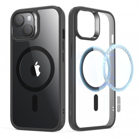 Husa iPhone 15 Plus, ESR Classic Hybrid HaloLock - Negru Transparent