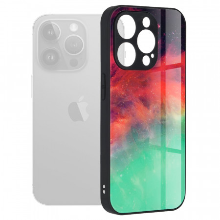 Husa iPhone 15 Pro Max cu sticla securizata, Techsuit Glaze - Fiery Ocean