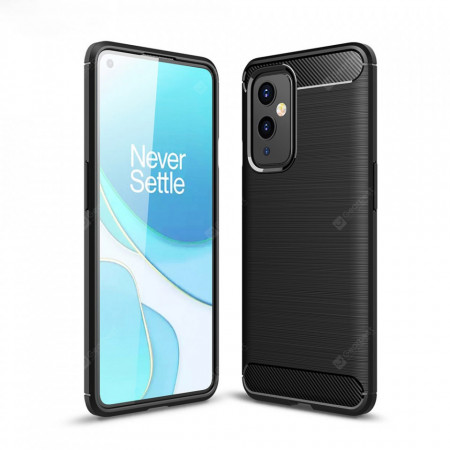 Husa OnePlus 9, Carbon TPU, Techsuit - Negru